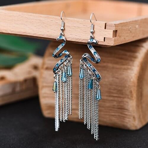 Vintage Tribal Snake Vintage Earrings For Women Tibetan Jewelry Summer Ethnic Long Chian Tassel Earrings Brincos