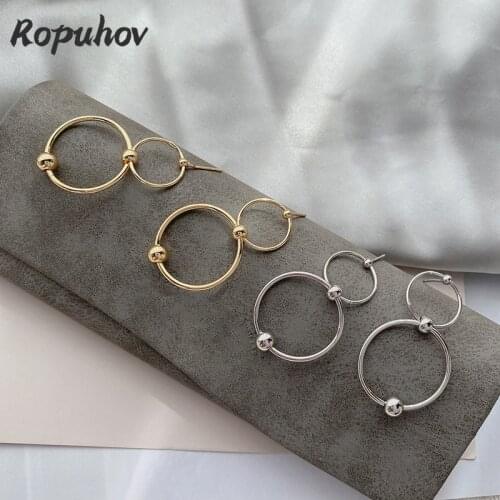 Ropuhov 2021 Jewery Trendy Korean New Commuter Womens Earrings Round Geometric Earrings Simple Circle Earrings