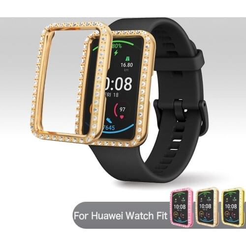 Protect Cover For Huawei Watch Fit Case Jewelry Diamond Soft Silicone Watch Shell Full Screen Covers For Huawei Watch Fit Frame
