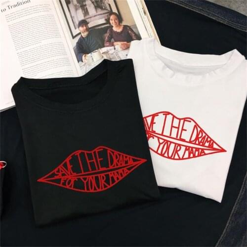 Save Your Drama for Your Mama Tee Women Tops Summer Harajuku Vintage Chic Letter print Tumblr Graphic grunge T-Shirt