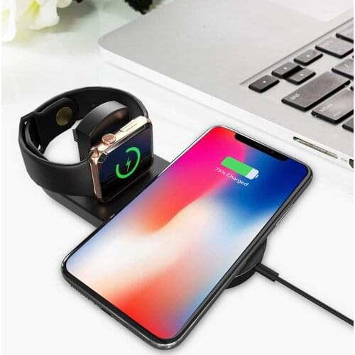 10W 2 in 1 Wireless Charger Fast Charging For iPhone Max 3A Induction Charger For Samsung Apple Watch iWatch 1 2 3 4