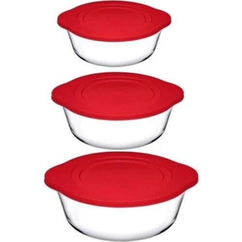 3 pcs Borasilikat Storage Container Bakery Container Pyrex Boron