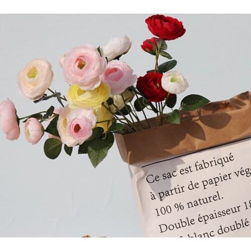3pcs/lot simulation peony silk flower artificial peony flower branch wreath for wedding home decoration fake display flower