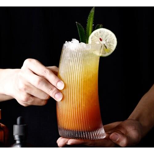 340/480ml Moon Shaped Glass Cup Creative Juice Ice Cream Cold Drink Mojito Cocktail Glass Cup Household Restaurant Bar Drinkware