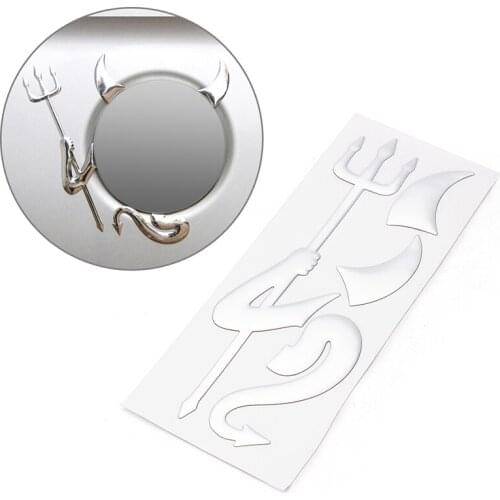 3D Chrome Devil Decal Car or Truck Custom Demon Stickers W/ Horns car styling 4 Pieces for VW car accessories funny car sticker