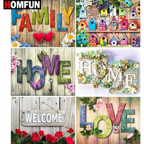 HOMFUN Full Square/Round Drill 5D DIY Diamond Painting "Home love theme" Embroidery Cross Stitch 5D Home Decor Gift