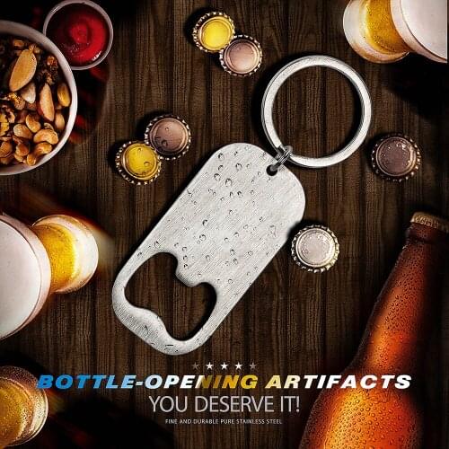 BOFEE Stainless Steel Beer Bottle Opener Necklace Pendant Key Chain Long Vintage Charm Punk Cool Fashion Jewelry Gift Women Men