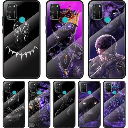 Marvel Black Panther Tempered Glass Cover For Honor 30 20 10 9X 8X Pro Plus Lite Silicone Phone Case Coque