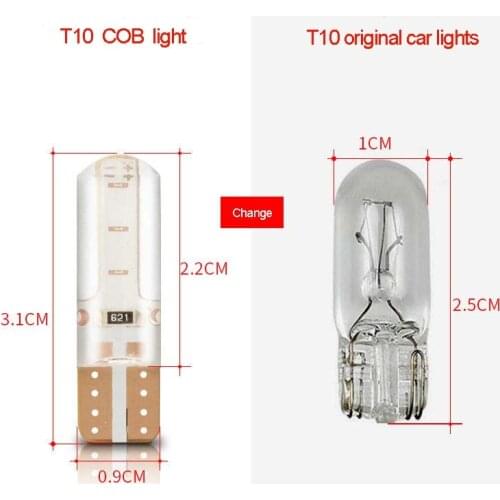 COB Silicone Crystal Automobile Lamp Width Indicator Reading Turn Side High Temperature Resistant Light Car Headlight Bulbs