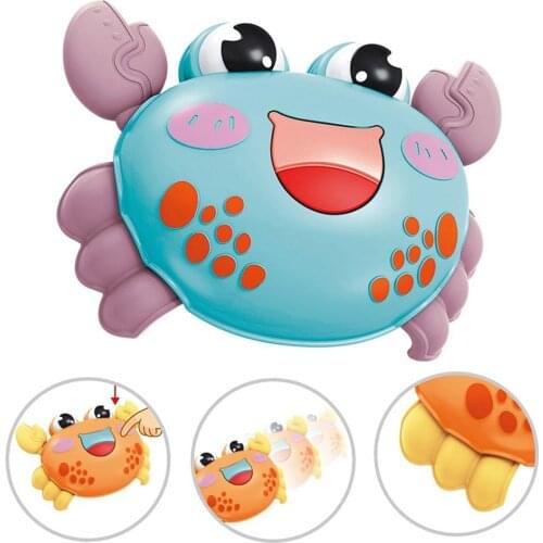 Kids Cute Cartoon Lifelike Wind Up Clockwork Crawling Crab Pull Back Squeeze Toy Parent-child Interactive Educational Games Toys