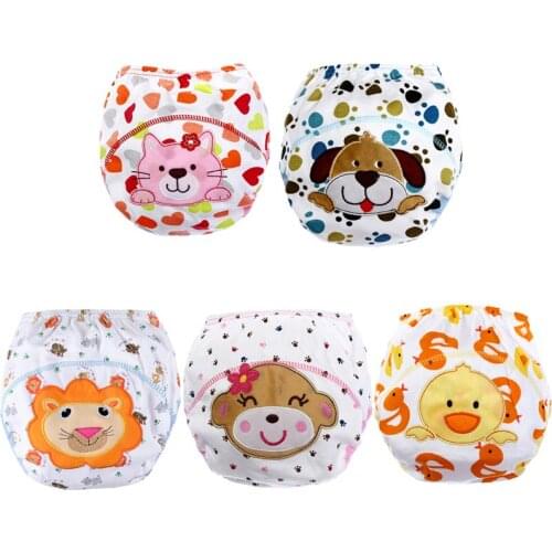 Baby Diapers Reusable Cloth Diaper Nappies Baby Cotton Training Pants Panties Washable Infants Children Underwear Nappy Changing
