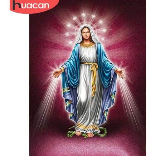 HUACAN 5D Diamond Painting Virgin Mary Rhinestone Kit Diamond Embroidery Religion Cross Stitch Needlework Decor For Home