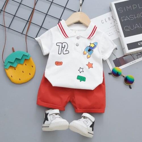 Kids Boys Summer Clothing Set Fashion Cartoon T-shirts+shorts 2pcs Infant Newborn Set Infant Kids Boys Tracksuit Bebes Outfits