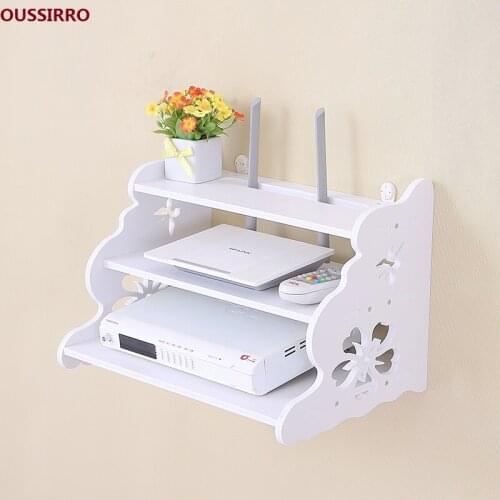OUSSIRRO Creative Home TV Cabinet set Top Box Frame Router Shelf Storage Carrier Storage Rack Partition Pylons Wall Hanging