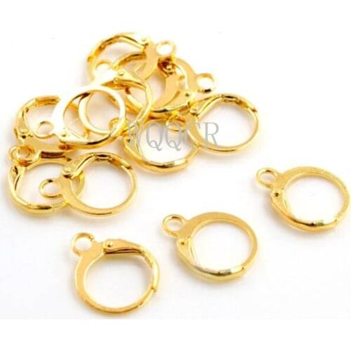 20PCS 18K Gold/925 Silver DIY Circularity Earring Hooks Wire Settings Base Hoops Earrings Accessories For Jewelry Making
