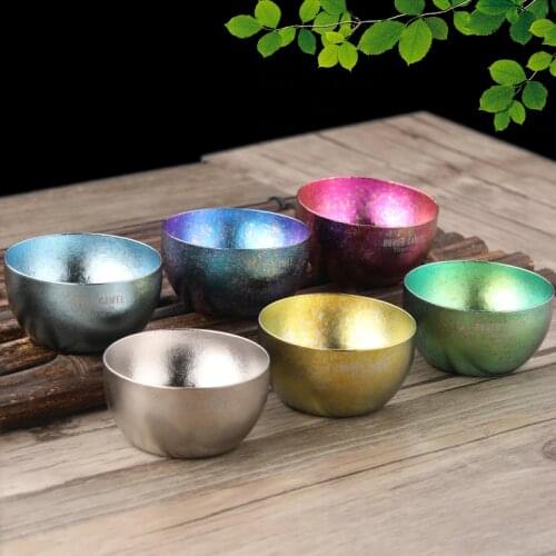 Rover Camel small tea cup 45ml pure titanium ice water cup double insulated coffee cup personality beer mug Ta8743