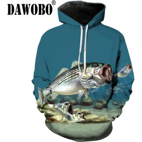 2020 New arrival Brand hoodie 3D Graphic Fishing Autumn Winter Outdoor sports Men/Women Fishing clothing plus size 6XL - S