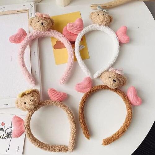 Cute Bear Girls Headhoop Winter Hair Tie Headwear Women Hair Band Wash Makeup Hairbands Hair Accessories