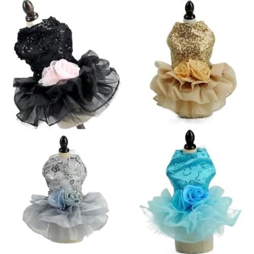 Pet Girl Dog Clothes Wedding Dress Spring Summer Chihuahua Small Dog Cat Birthday Party Thin Wedding Dress Pet Supplies Clothing