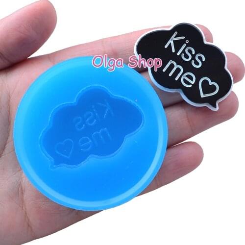 PYL598 43.4mm x 29.8mm Kiss Me Cameo Silicone Mold Fondant Cake Decoration Candy Resin Clay Earrings Necklace Craft Soap Candle