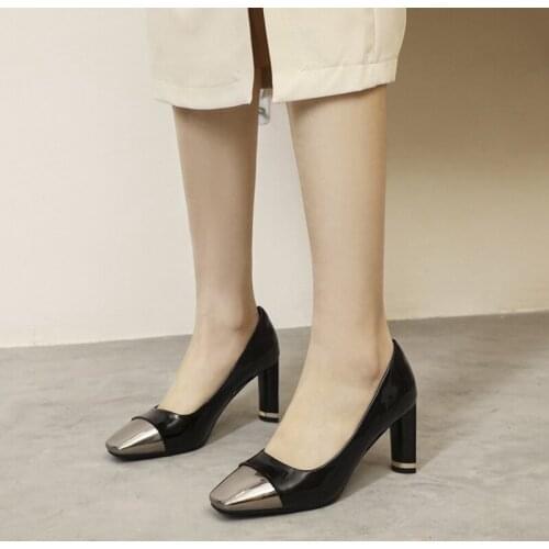 Zapatos De Mujer 2021 Plus Size Women Shoes 45 46 Elegant Fashion High Heels Sexy Wedding Party Square Toe Dress Pumps F081