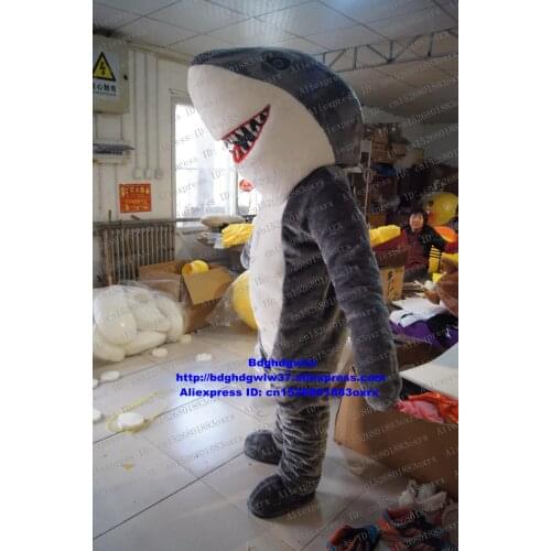 Grey Shark Mascot Costume Adult Cartoon Character Outfit Suit Canvass Business Orders Willmigerl Plying For Hire zx1472