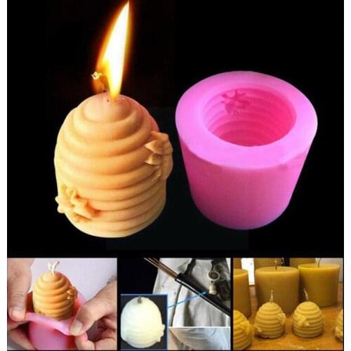 Silicone Candle Mold 3D Cylinder DIY Gypsum Plaster Tool Mould Resin Decorating Molds Candle Craft Crafts Soap Mould Mold C S4K0