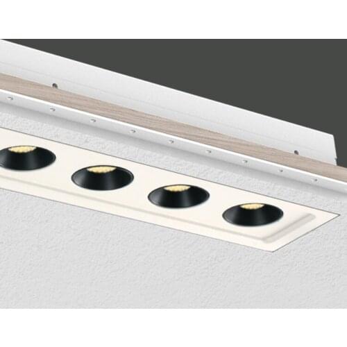 Aisilan led Grille Anti-glare Spot Light embedded downlight line lights Rectangle Ceiling Lamp 24W office Home Shop Decor