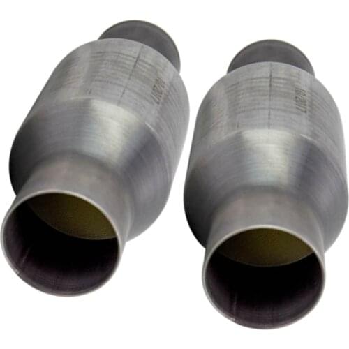 2 Pieces 2.5in Inlet/Outlet Universal Catalytic Converter High Flow 410250