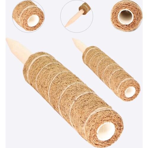 1PC Gardening Coir Totem Coconut Palm Sticks Vine Fibre Support Pole Moss Stick for Climbing Plants Extension Pillar Maintain