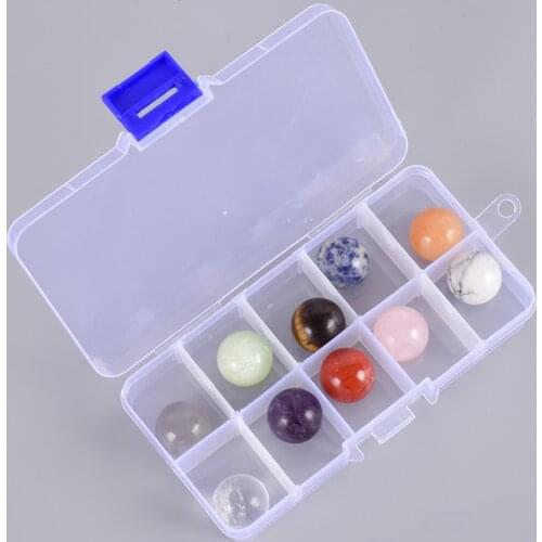 10 pcs/box Crystal Balls Natural Gemstone Sphere 20mm Undrilled Stones Bead Rock Mineral Healing Meditation For Feng Shui Decor