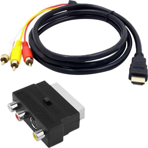 1080P Copper HD to RCA Cable HD Male to 3RCA AV DV Composite Connector Adapter Transmitter for TV HDTV Audio Extension Cord