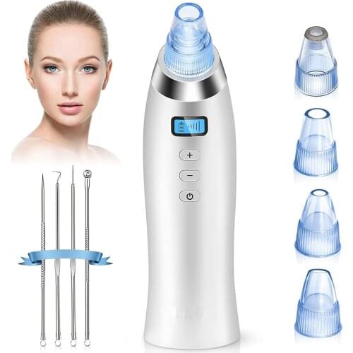 2021 Newest Blackhead Remover Pore Vacuum Cleaner, Facial Acne Whitehead Comedone Extractor, Electric USB Rechargeable 4 Probes