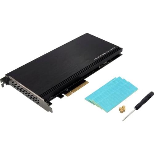 4 Port M.2 M key To PCIE X8 Card Chip Broadcom PEX8724 M2 Key B+M Key NVMe SSD Adapter Riser Expansion Converter Card Pci-e