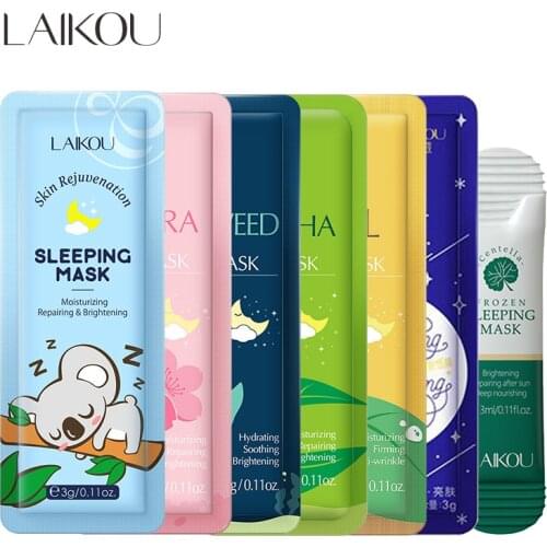 LAIKOU 7pcs Moisturizing Facial Mask Anti Wrinkle Hydrating Sleeping Face Sheet Masks Brightening Night Face Mask Anti Aging