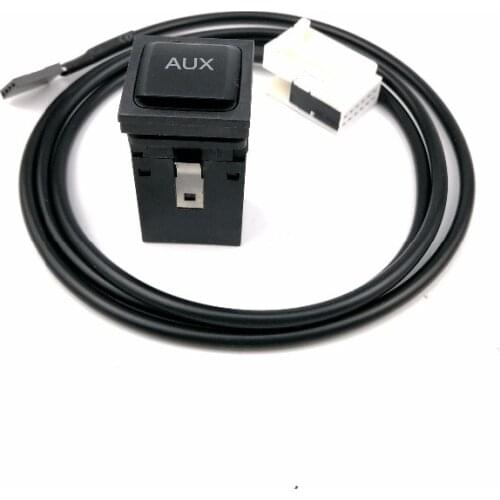 Car AUX socket switch with wiring harness for RCD 510 RNS315 Pour for MK5 Golf MK5 MK6 5KD035724A
