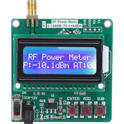 Wattmeter Digital RF Power Meter Detector 75 16dBm Ultra Small LCD Auto Backlight Frequency Attenuation Module Power