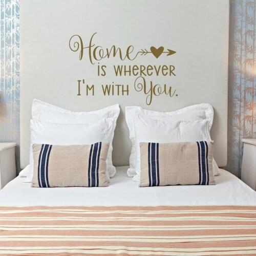 Home Is Wherever I'm With You Wall Decal Quote Family waterproof vinyl Wall stickers home decor for Bedroom Living Room G364