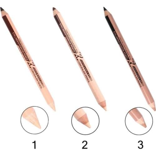 Dual-use Double-headed Black Eyeliner Pen Eyebrow Concealer Pencil Easy To Color Lasting Waterproof Eye Liner Beauty Tool TSLM1