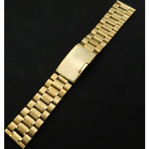 HOT 18mm 20mm 22mm Stainless Steel Watch Band Strap Fold over clasp with one push button Safety Men Women Replacement GD0113