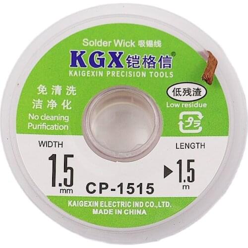 KGX 1.5mm 2mm 2.5mm 3mm 3.5mm Width 1.5M Length Wire Desoldering Braid BGA Welding Solder Wick Suction Wick Wire Repair Tool