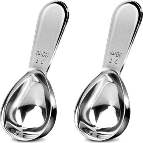 Coffee Scoop, 2Pcs 30Ml Stainless Steel Tablespoon Measuring Spoon,Exact Measuring Spoon for Coffee, Tea