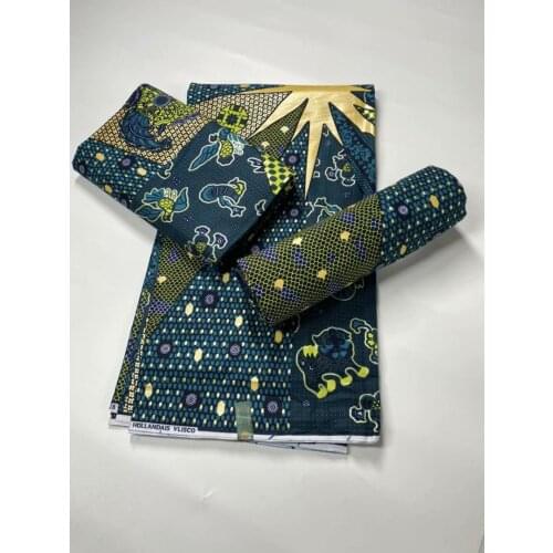 Fashion Veritable Golden Wax Fabric Cotton Material High Quality African Tissu Print Ankara Wax 6yards1-35