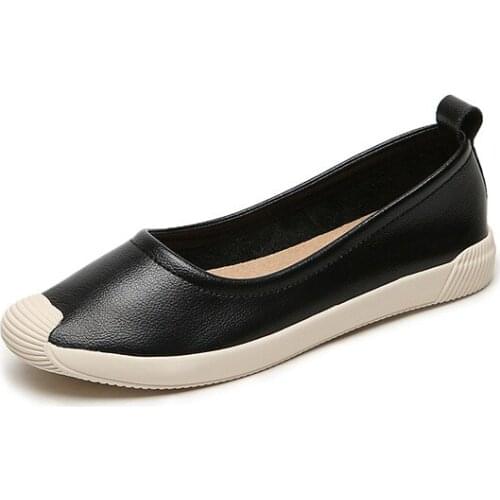 Womens Shoes Fashion Women Flats Genuine Leather Loafers Womens Moccasins Flats Ladies Shoes Female Slip On Ballet Flat Shoes