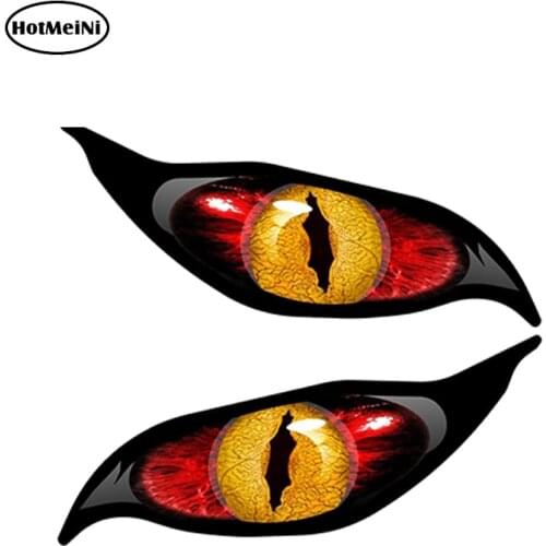 HotMeiNi 13cm x 5cm Car Styling Yellow Red Evil Eye Zombie Car Sticker Each Eye Rc Plane Waterproof Rearview Mirror Decal