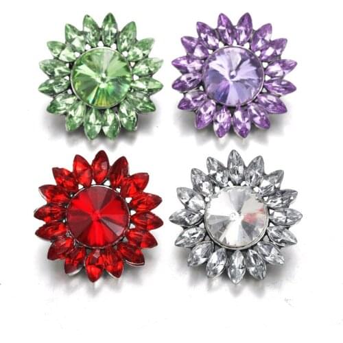New Arrival Fashion charm 18-20mm Metal Snap Jewelry Flower Snap Button fit Snap Bracelets Bangles snaps Women Jewelry wholesale