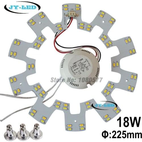 225mm 18W Ceiling Light Board LED Panel Double Color SMD5730 White/Warm White/Nature White Gear Lamp Plate + Screw + Driver