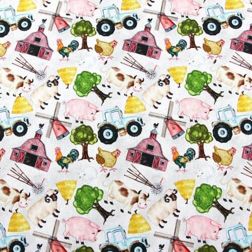 Cartoon Print 100% Cotton Fabric Tissue For Sewing Kids Dress Patchwork Handmade Needlework DIY Material For Baby Bedding Cloth