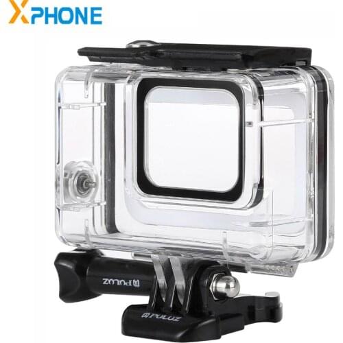 PULUZ 45m Underwater Waterproof Housing Diving Case for GoPro HERO7 Silver HERO7 White with Buckle Basic Mount Screw