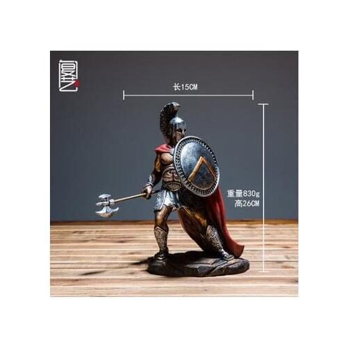 Retro Knight ornaments in ancient Rome Spartan character model of ancient Greek Saddle Hand engraving Artwork Retro medieval